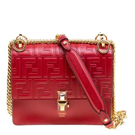 fendi red grid|Bags .